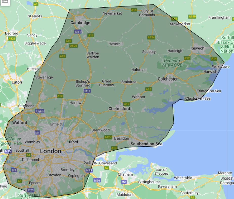 A map showing our area of physical operations.